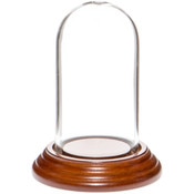 Glass Dome with Walnut Veneer Base - 1.85" x 3.5"