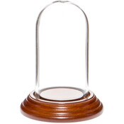 Glass Dome with Walnut Veneer Base - 1.85" x 3.5"