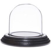 Glass Dome with Black Wood Veneer Base - 2.5" x 2.5"