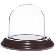 Glass Dome with Dark Mahogany Veneer Base - 2.5" x 2.5"