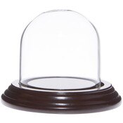 Glass Dome with Dark Mahogany Veneer Base - 2.5" x 2.5"