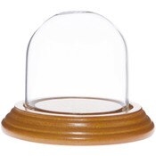 Glass Dome with Oak Veneer Base - 2.5" x 2.5"