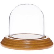 Glass Dome with Oak Veneer Base - 2.5" x 2.5"