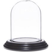 Glass Dome with Black Wood Veneer Base - 2.5" x 3.5"