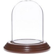 Glass Dome with Walnut Veneer Base - 2.5" x 3.5"