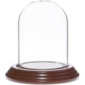 Glass Dome with Walnut Veneer Base - 2.5" x 3.5"