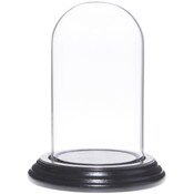 Glass Dome with Black Wood Veneer Base - 2.5" x 4.5"