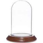 Glass Dome with Walnut Veneer Base - 2.5" x 4.5"