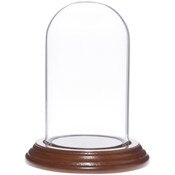 Glass Dome with Walnut Veneer Base - 2.5" x 4.5"