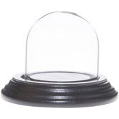 Glass Dome with Black Wood Veneer Base - 2" x 2"
