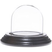 Glass Dome with Black Wood Veneer Base - 2" x 2"