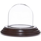 Glass Dome with Dark Mahogany Veneer Base - 2" x 2"