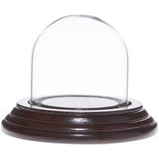 Glass Dome with Dark Mahogany Veneer Base - 2" x 2"