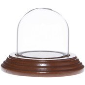 Glass Dome with Walnut Veneer Base - 2" x 2"