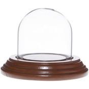 Glass Dome with Walnut Veneer Base - 2" x 2"