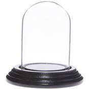Glass Dome with Black Wood Veneer Base - 2" x 3"