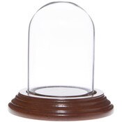 Glass Dome with Walnut Veneer Base - 2" x 3"