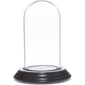 Glass Dome with Black Wood Veneer Base - 2" x 4"