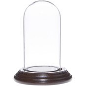 Glass Dome with Dark Mahogany Veneer Base - 2" x 4"