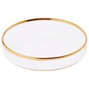 Plymor 3" x 3" Round Glass Display Tray (Gold Rim)