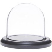 Glass Dome with Black MDF Wood Base - 3" x 3"