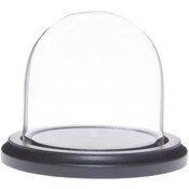 Glass Dome with Black MDF Wood Base - 3" x 3"