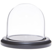Glass Dome with Black MDF Wood Base - 3" x 3"