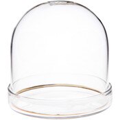 Plymor 3" x 3" Glass Display Dome Cloche with Gold Rim (Clear Glass Tray Base)