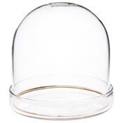 Plymor 3" x 3" Glass Display Dome Cloche with Gold Rim (Clear Glass Tray Base)