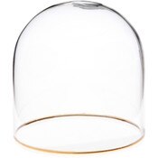 Plymor 3" x 3" Glass Display Dome Cloche with Gold Rim (no Base)