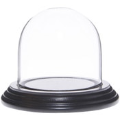 Glass Dome with Black Wood Veneer Base - 3" x 3"