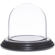Glass Dome with Black Wood Veneer Base - 3" x 3"