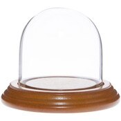 Glass Dome with Oak Veneer Base - 3" x 3"