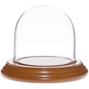 Glass Dome with Oak Veneer Base - 3" x 3"