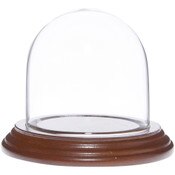 Glass Dome with Walnut Veneer Base - 3" x 3"