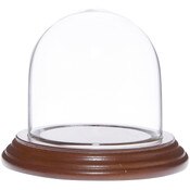 Glass Dome with Walnut Veneer Base - 3" x 3"