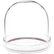 Plymor 3" x 3" Glass Display Dome Cloche with Silver Rim (Clear Glass Tray Base)