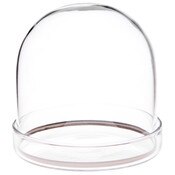 Plymor 3" x 3" Glass Display Dome Cloche with Silver Rim (Clear Glass Tray Base)