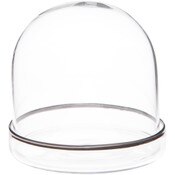 Plymor 3" x 3" Glass Display Dome Cloche (Silver Rim Glass Tray Base)