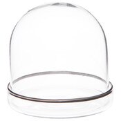 Plymor 3" x 3" Glass Display Dome Cloche (Silver Rim Glass Tray Base)