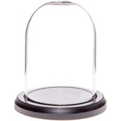 Glass Dome with Black MDF Wood Base - 3" x 4"