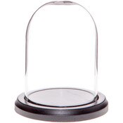 Glass Dome with Black MDF Wood Base - 3" x 4"