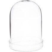 Plymor 3" x 4" Glass Display Dome Cloche (Clear Glass Tray Base)