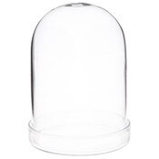 Plymor 3" x 4" Glass Display Dome Cloche (Clear Glass Tray Base)