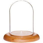 Glass Dome with Oak Base - 3" x 4"
