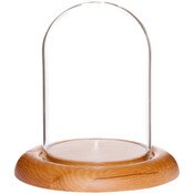 Glass Dome with Oak Base - 3" x 4"