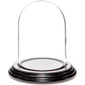 Glass Dome with Black Wood Veneer Base - 3" x 4"