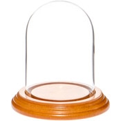Glass Dome with Oak Veneer Base - 3" x 4"
