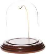 Glass Dome with Walnut Veneer Base & Gold Wire - 3" x 4"