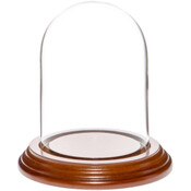 Glass Dome with Walnut Veneer Base - 3" x 4"